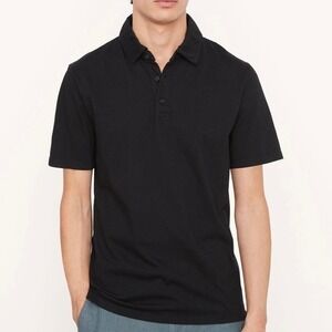 Vince Black Garment Dye Short Sleeve Polo Shirt Size XXL NWT